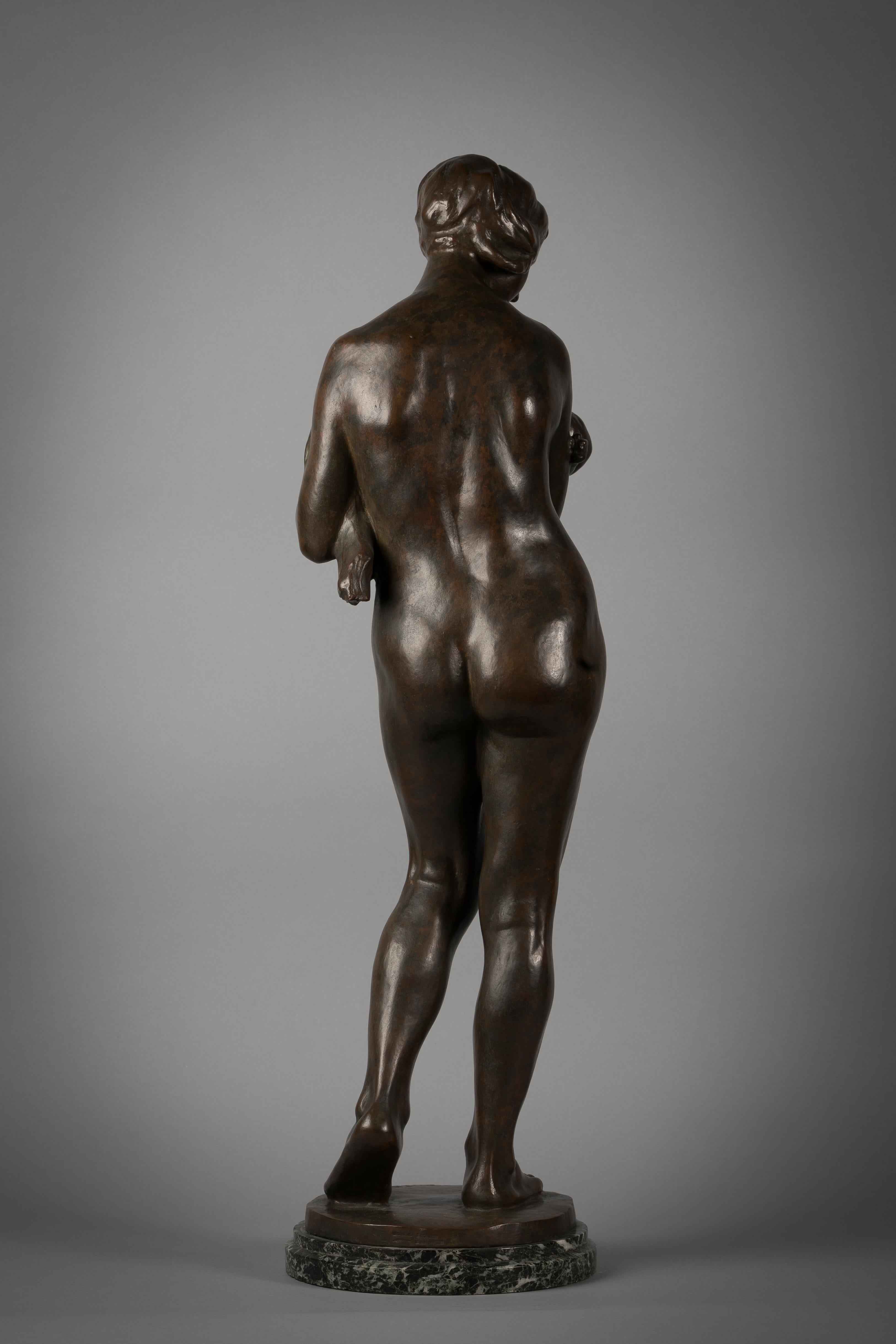 Inscribed 'Paul Dubois' and the foundry mark 'cie des bronzes a bruxelles'. Entitled Charite.