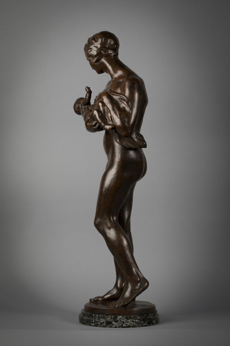 French Bronze Sculpture of Mother and Child, by Paul Dubois at 1stDibs
