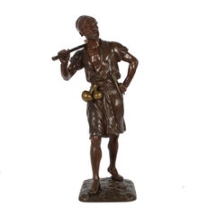 Escultura francesa de bronce "Aguador tunecino" de Marcel Debut