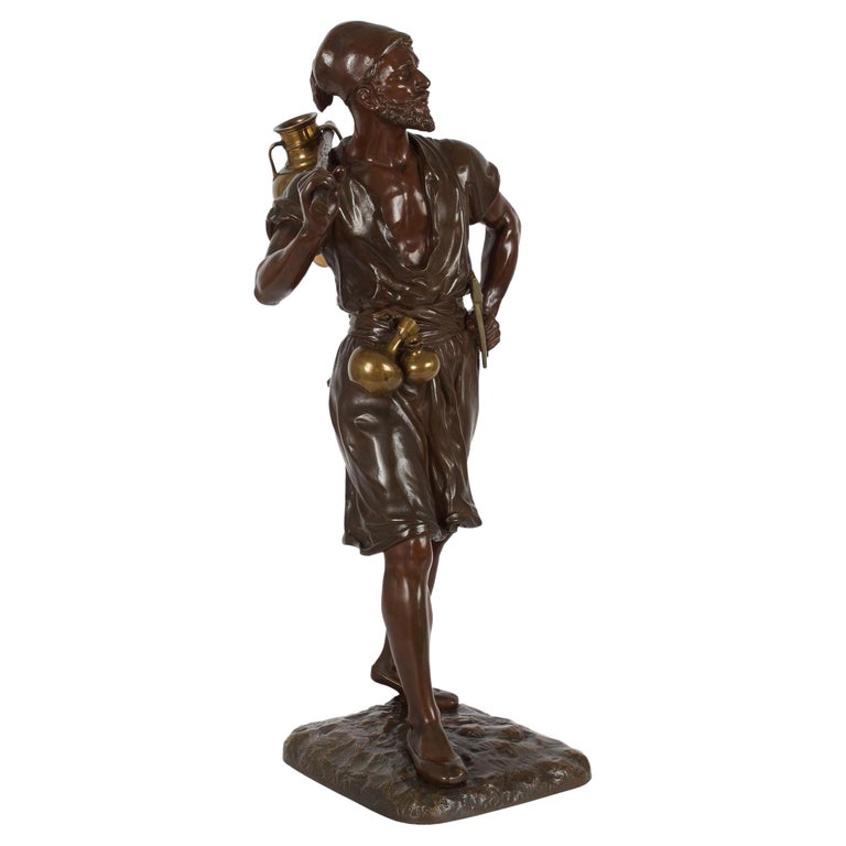 French Bronze Sculpture of "Tunisian Water Carrier" by Marcel Debut For Sale