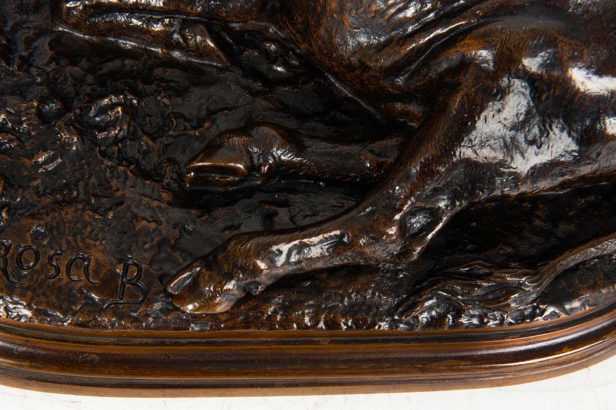 Sculpture française du taureau reposant de Rosa Bonheur & Peyrol 5