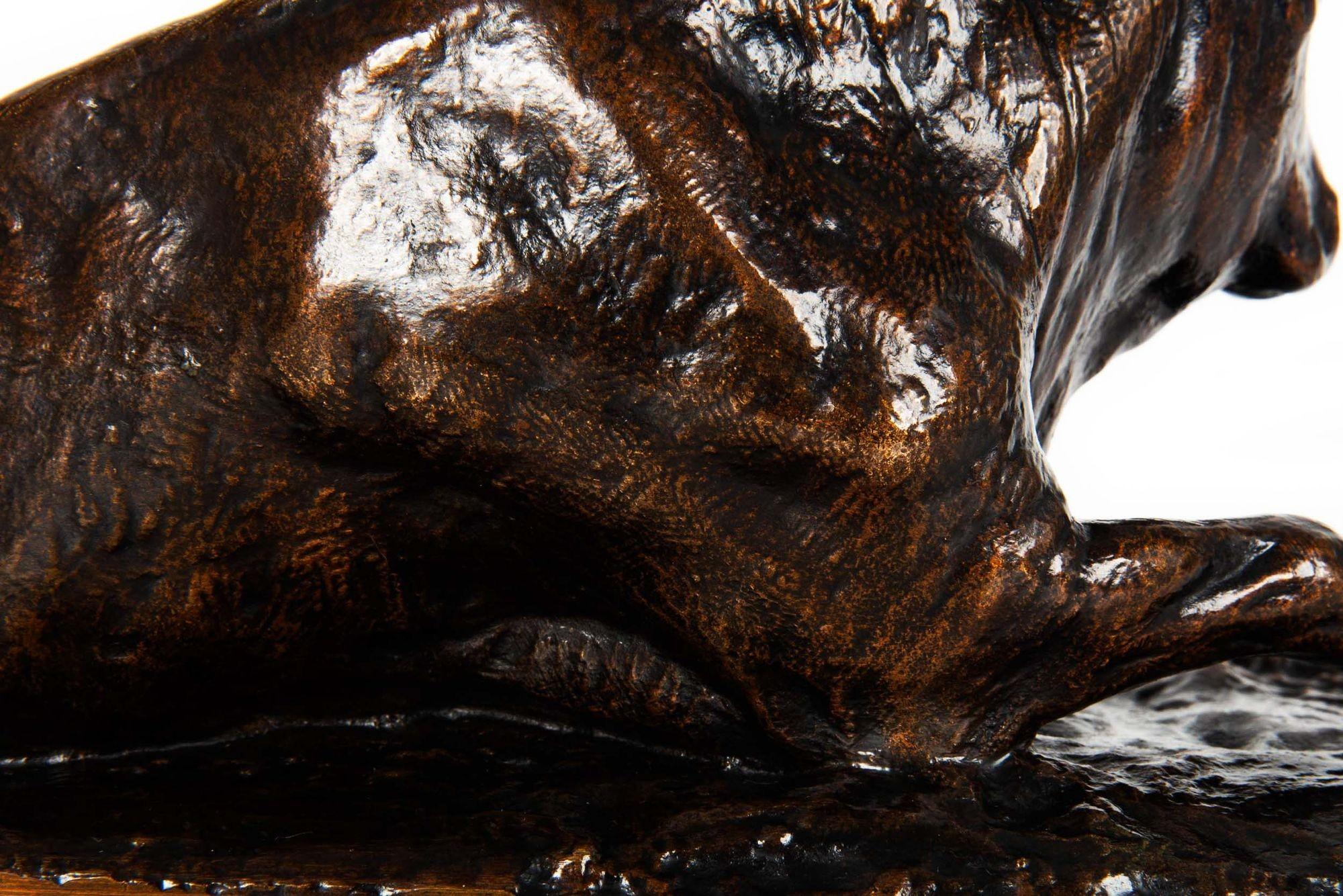 Sculpture française du taureau reposant de Rosa Bonheur & Peyrol 8