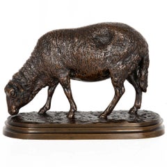 French Bronze Sculpture Rosa Bonheur “Mouton Broutant” Sheep ca. 1860