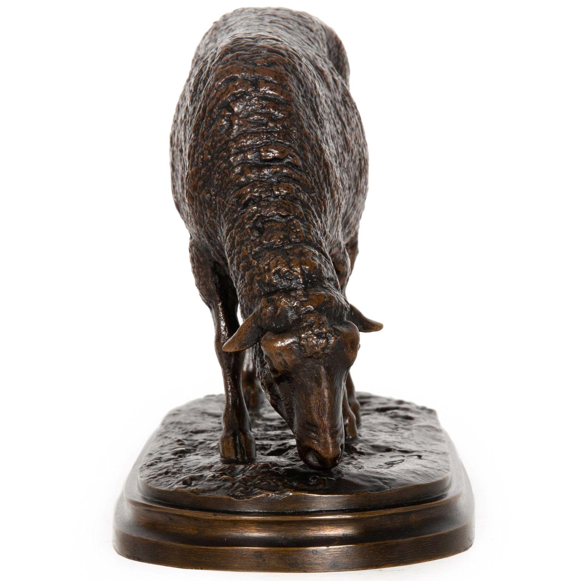 French Bronze Sculpture Rosa Bonheur “Mouton Broutant��” Sheep ca. 1860 In Good Condition In Shippensburg, PA