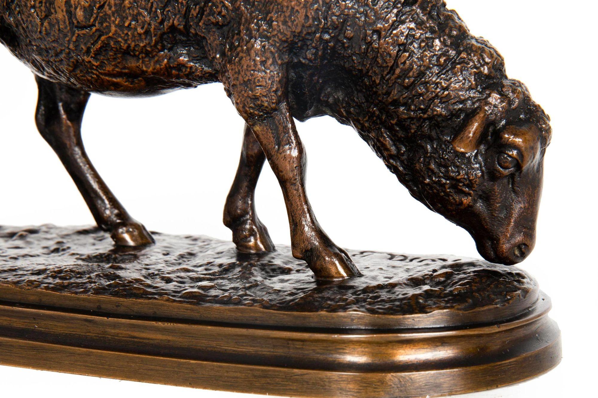 French Bronze Sculpture Rosa Bonheur “Mouton Broutant” Sheep ca. 1860 2