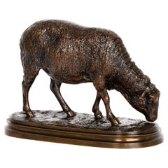 French Bronze Sculpture Rosa Bonheur “Mouton Broutant” Sheep ca. 1860