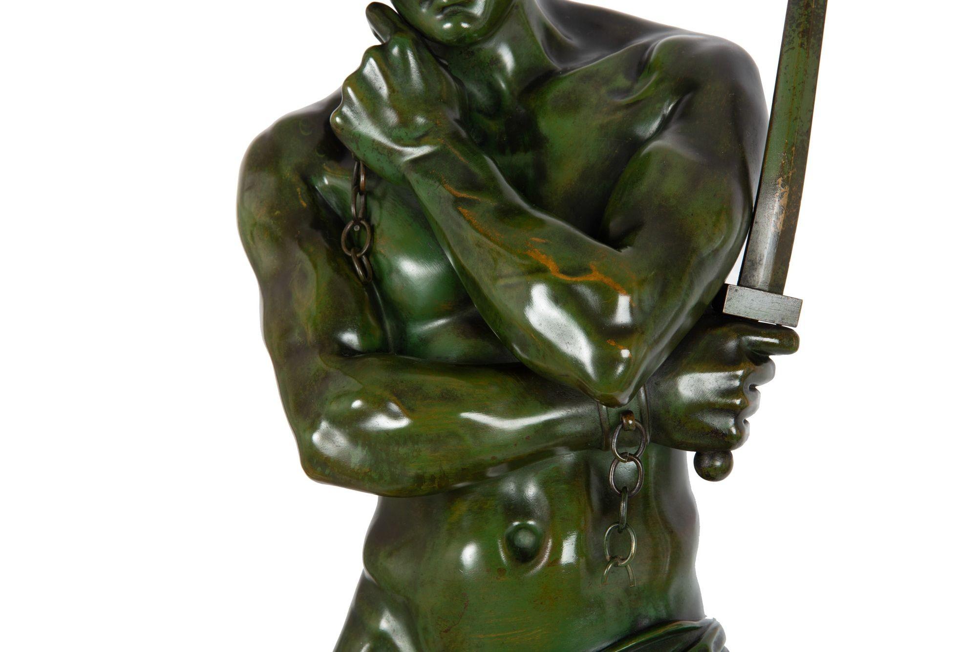 French Bronze Sculpture “Spartacus Breaking His Chains” after Denis Foyatier 9