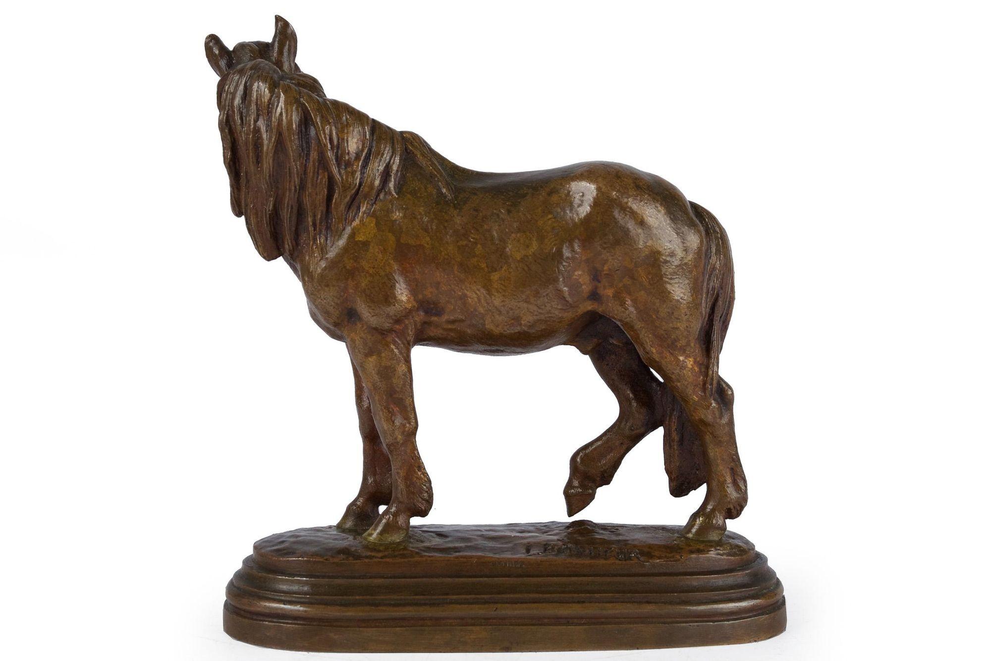 ISIDORE JULES BONHEUR (FRENCH, 1827-1901)

MODEL OF A STANDING HORSE

Patinated bronze  Signed on base 