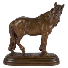 Antique French Bronze Sculpture "Standing Horse" by Isidore J. Bonheur & Peyrol Foundry