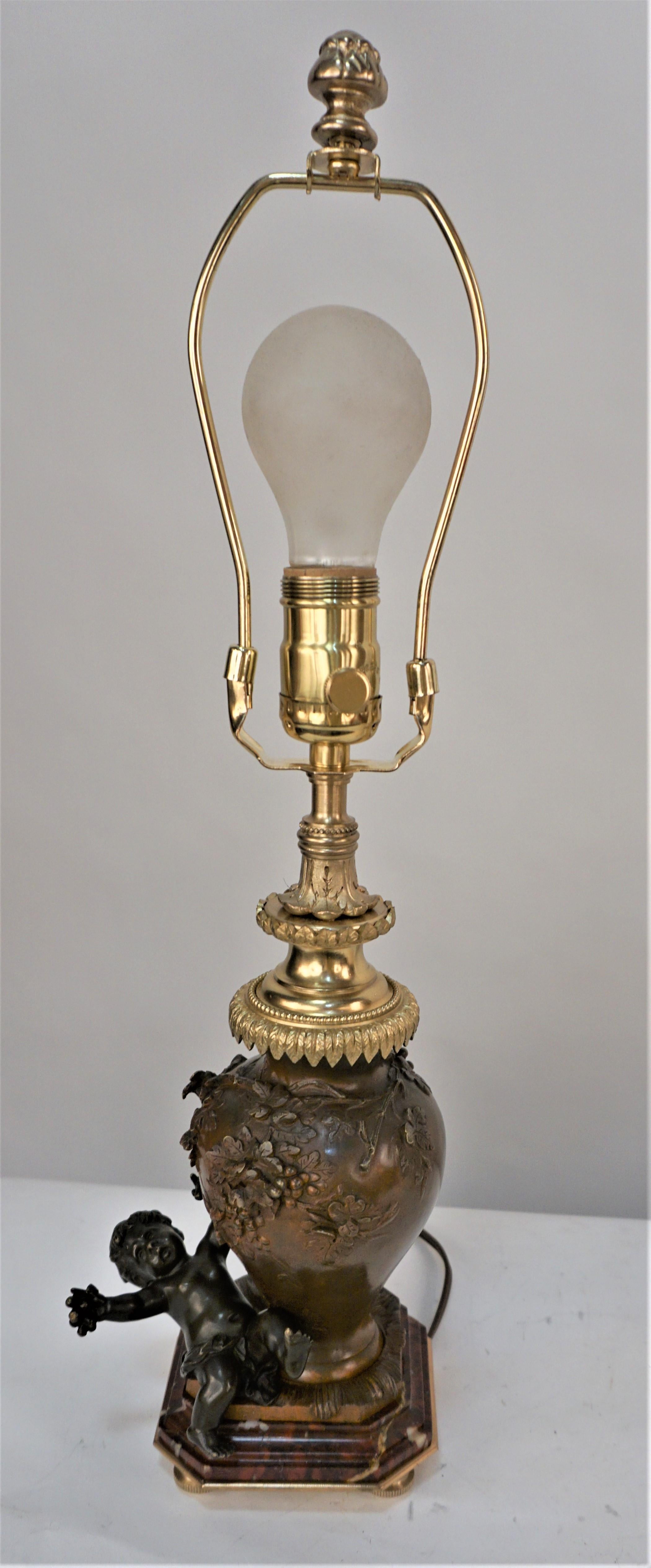 French, Bronze Sculpture Table Lamp by Auguste Moreau For Sale 3