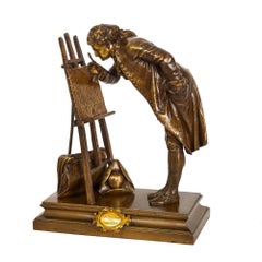 French Bronze Sculpture “The Amateur” by Pierre Detrier circa 1890