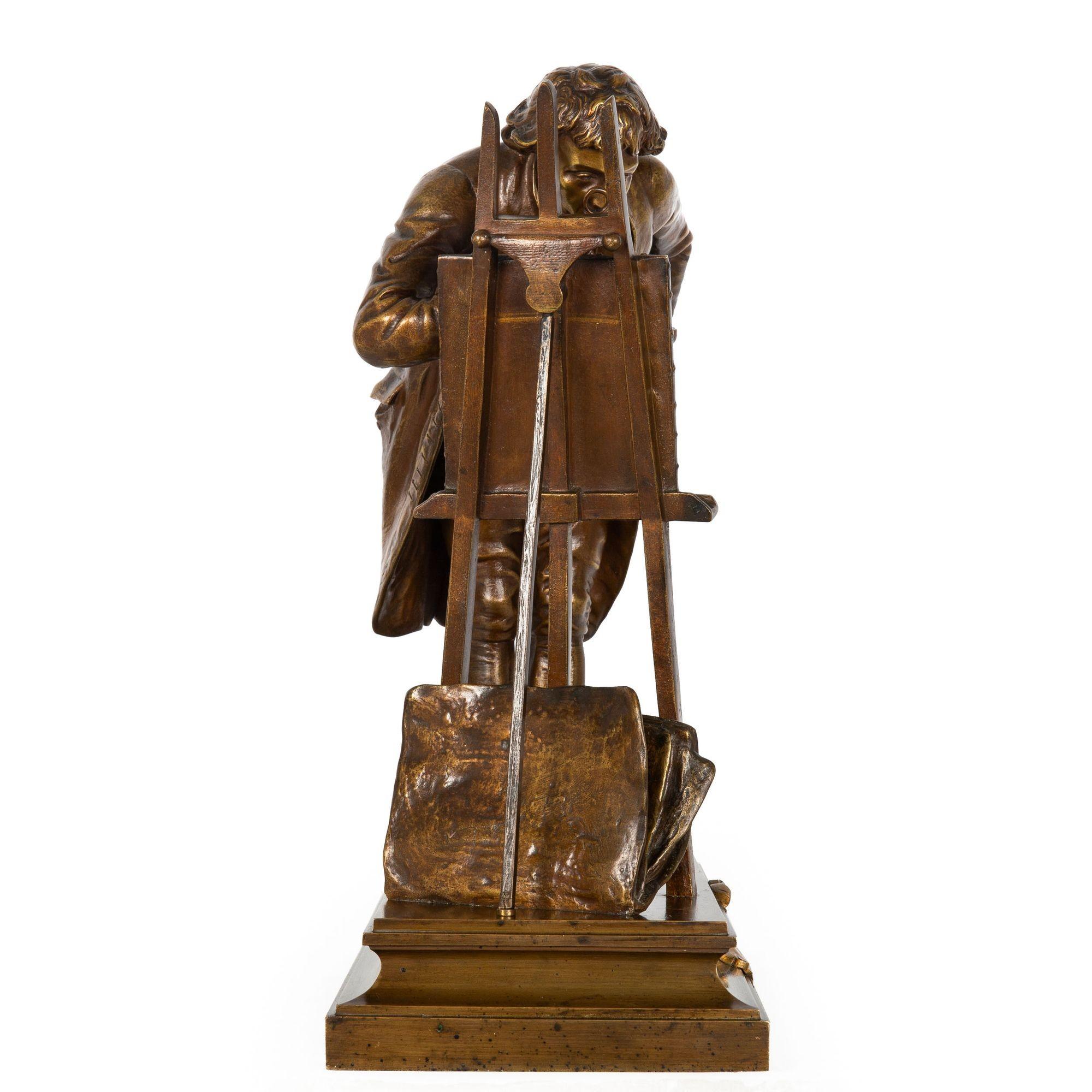 Français Sculpture en bronze française The Amateur par Pierre Detrier circa 1890 en vente