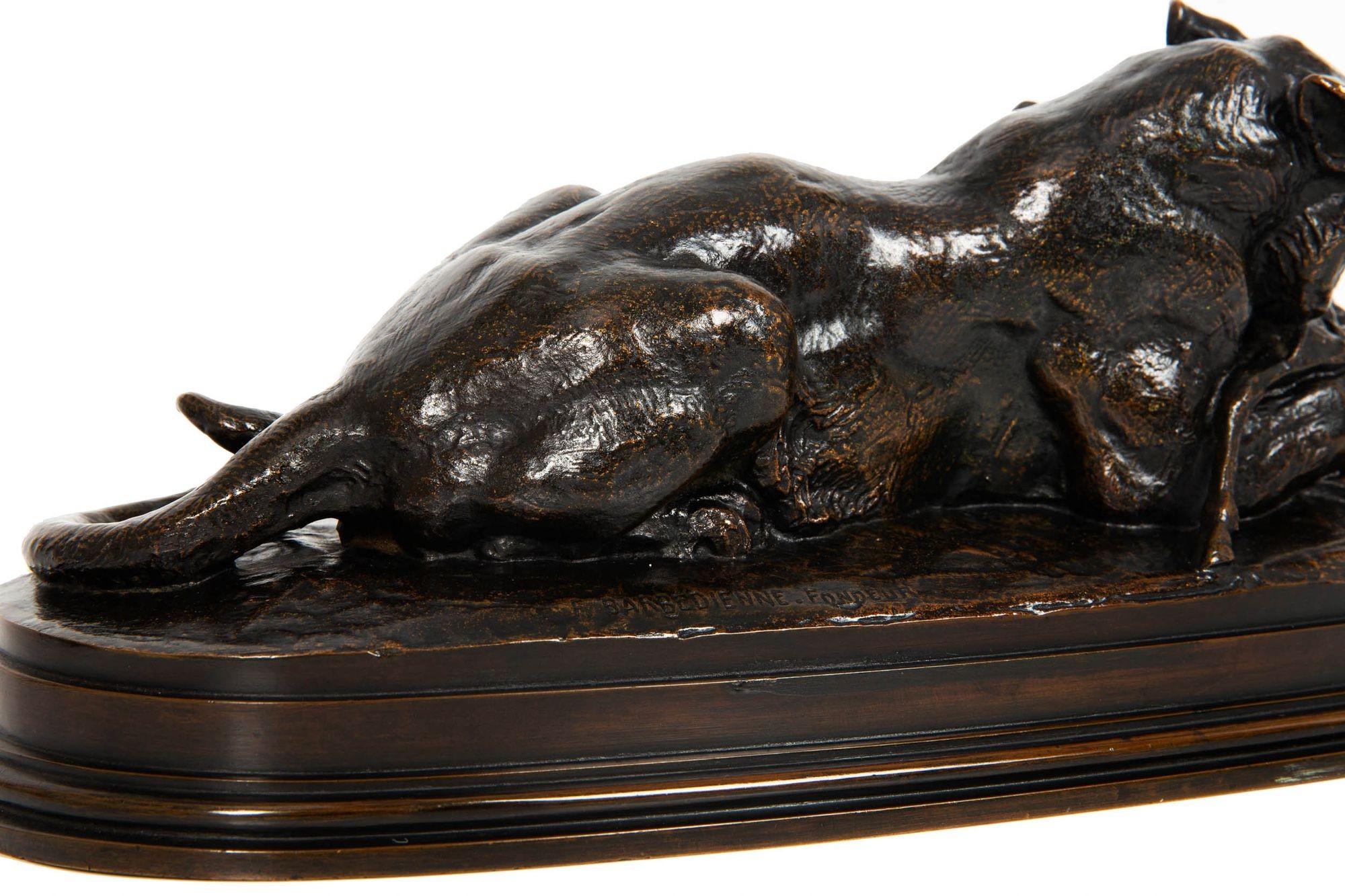French Bronze Sculpture “Tiger Devouring Gazelle” after Antoine-Louis Barye For Sale 13