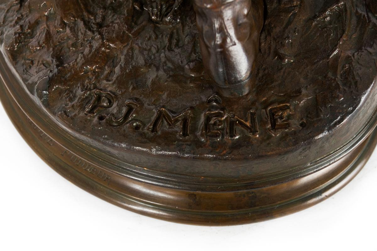 Sculpture française en bronze Valet de Limier de Pierre Jules Mene & Barbedienne en vente 4