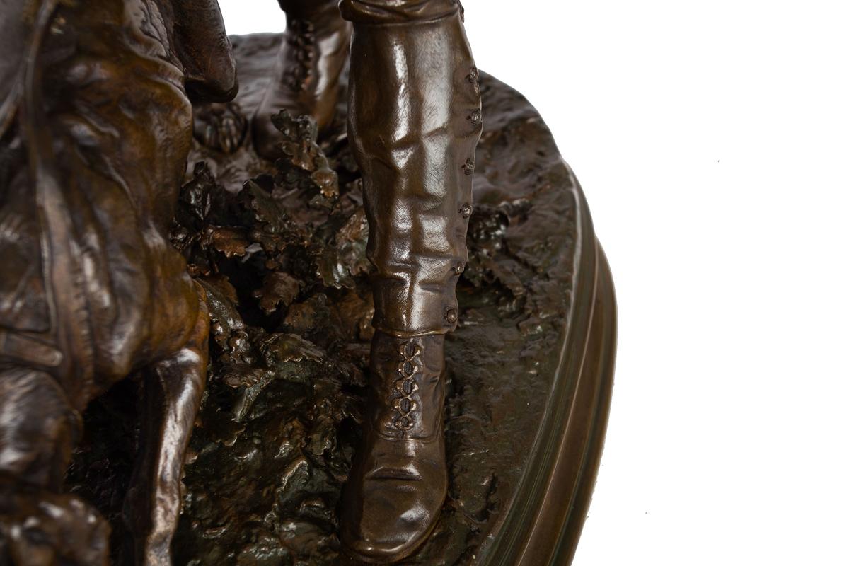 Sculpture française en bronze Valet de Limier de Pierre Jules Mene & Barbedienne en vente 11