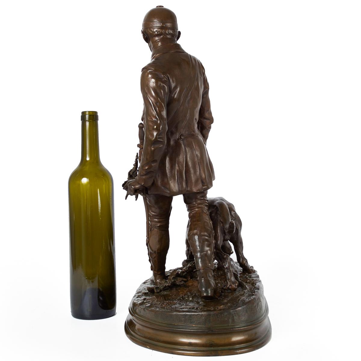 Romantique Sculpture française en bronze Valet de Limier de Pierre Jules Mene & Barbedienne en vente