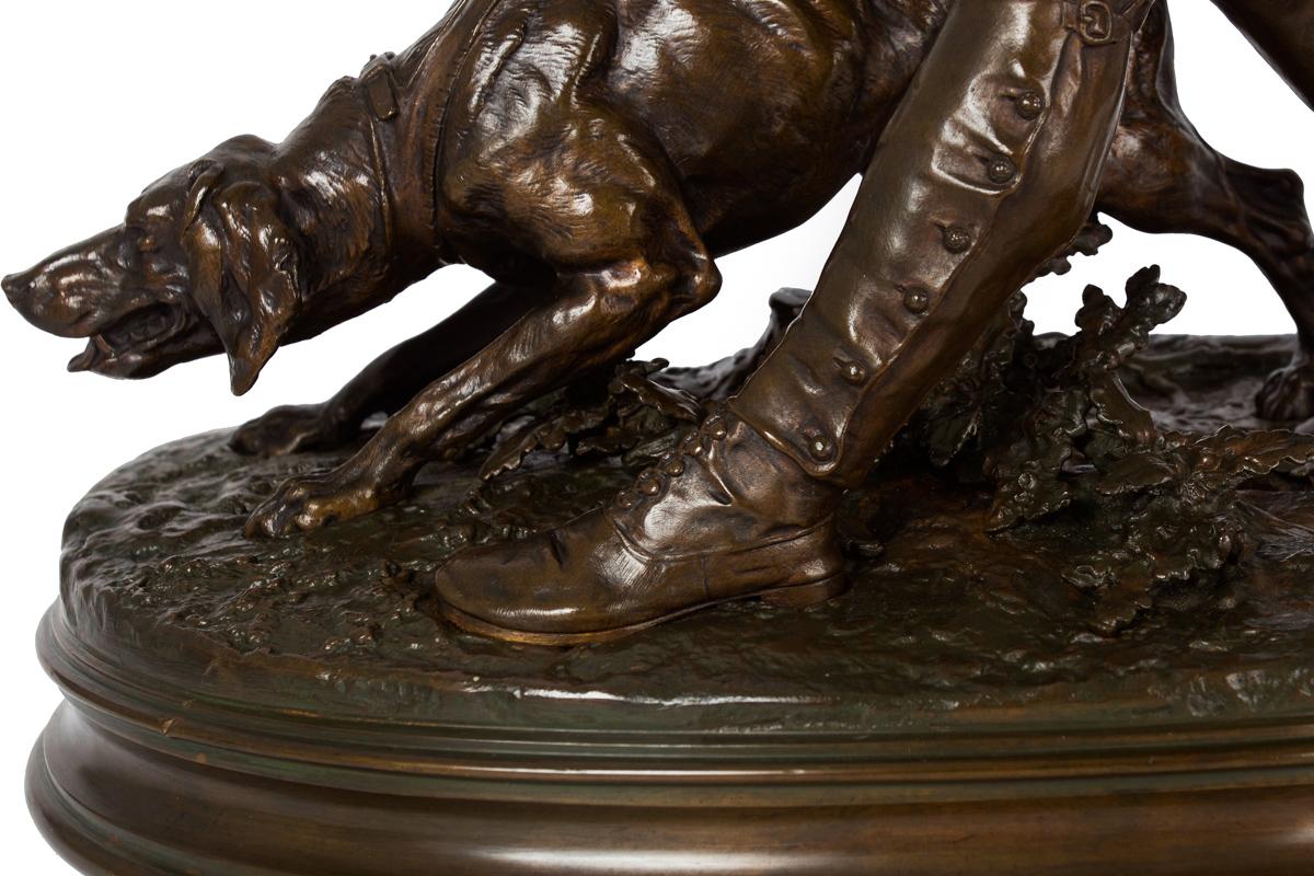 Sculpture française en bronze Valet de Limier de Pierre Jules Mene & Barbedienne en vente 2