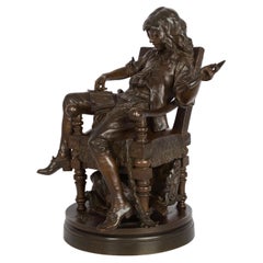 French Bronze Sculpture "Young Molière" After Adrien-Etienne Gaudez & Susse
