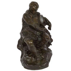 Scultura in bronzo francese "Napoleone a Sant'Elena" di Jean-Baptiste Carpeaux & Susse