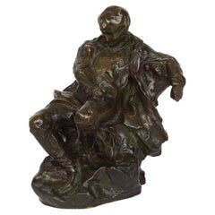 Sculpture française en bronze « Napoléon sur Sainte-Hélène » par Jean-Baptiste Carpeaux & Susse