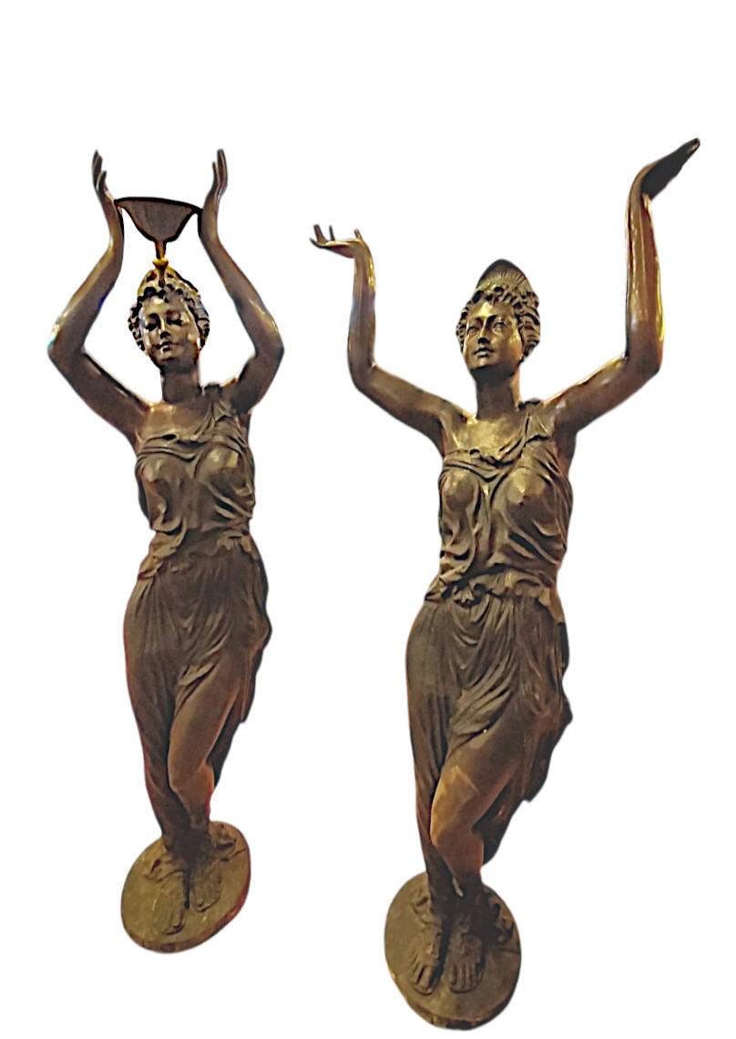 French Bronze Sculptures from the 19th Century, Guèridon Statues For Sale 2