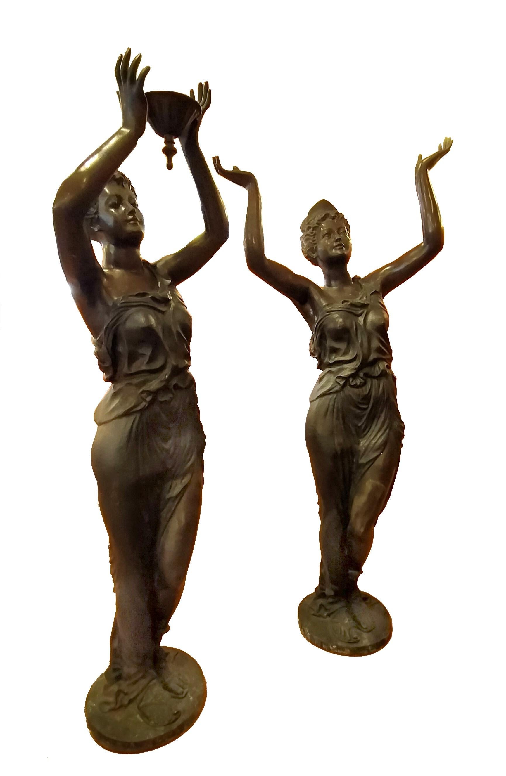 French Bronze Sculptures from the 19th Century, Guèridon Statues For Sale 3