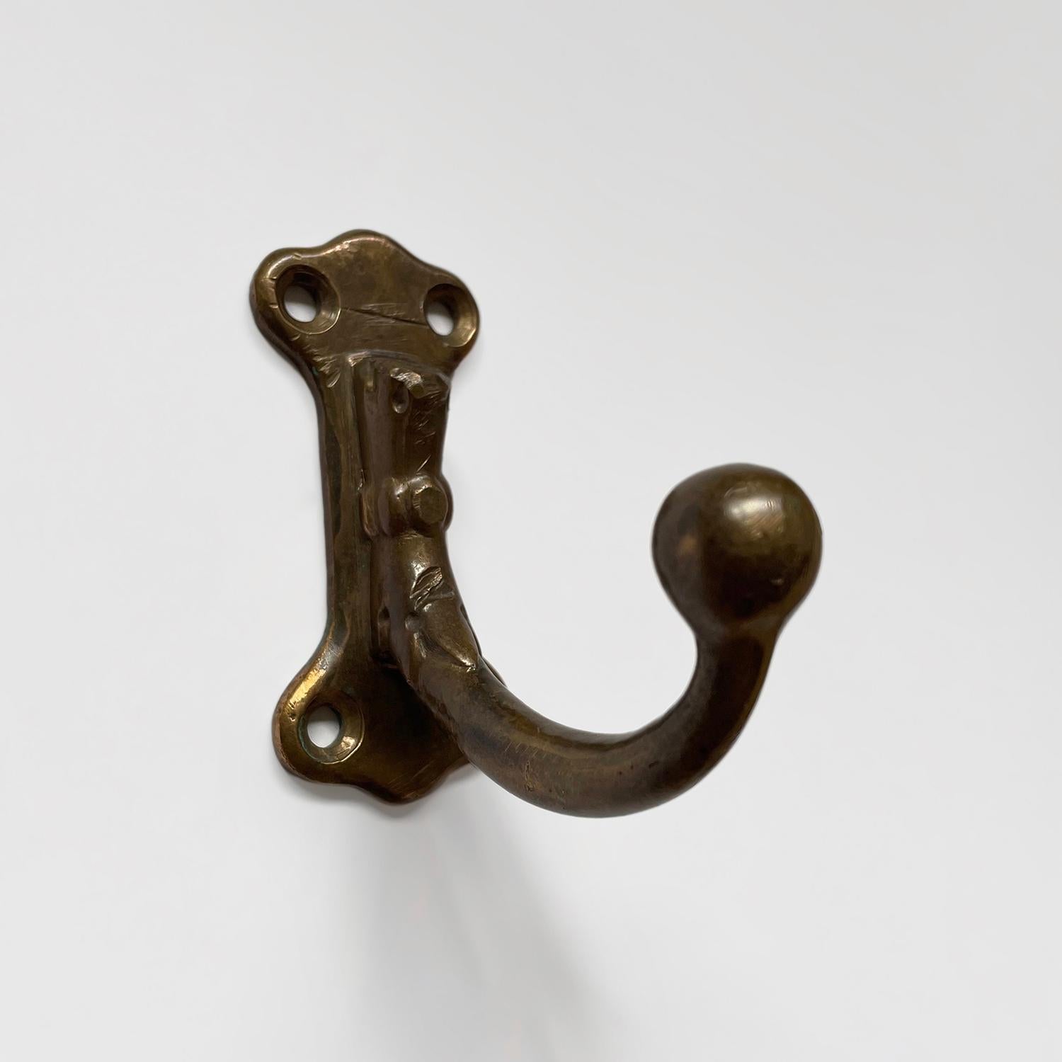 20th Century French Bronze Single Wall Hook For Sale