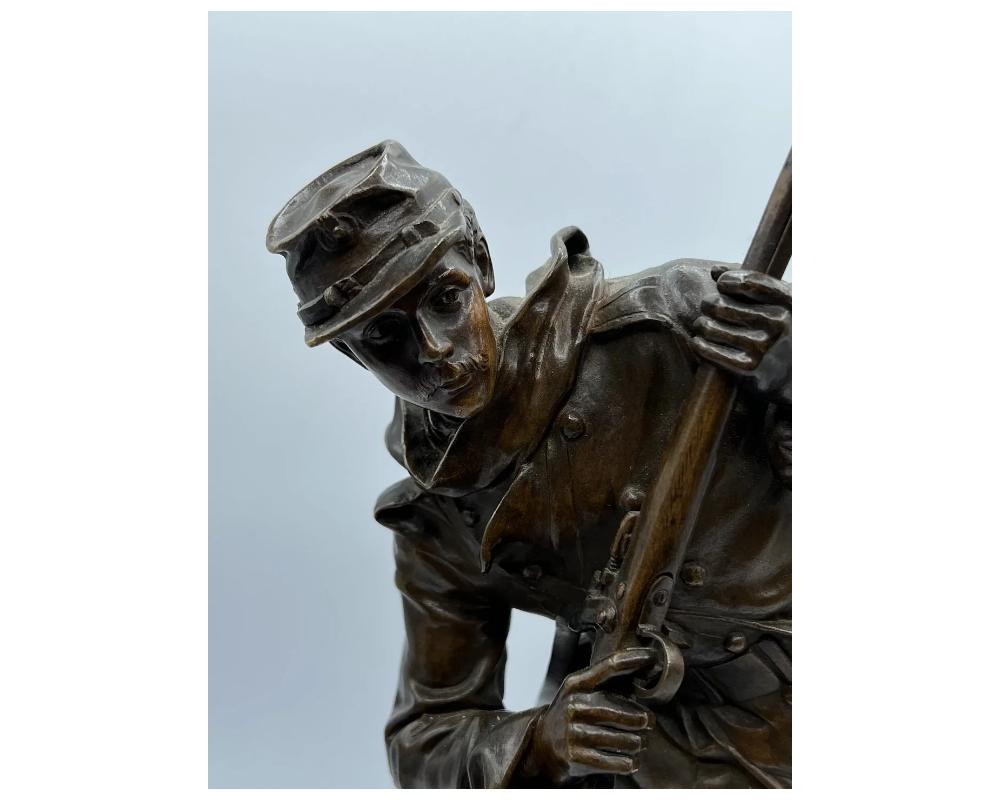 French Bronze Soldier with Rifle by Aristide Croisy 9