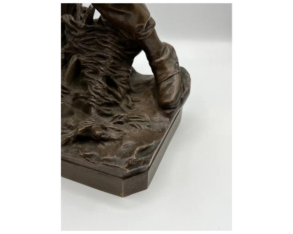 French Bronze Soldier with Rifle by Aristide Croisy 10