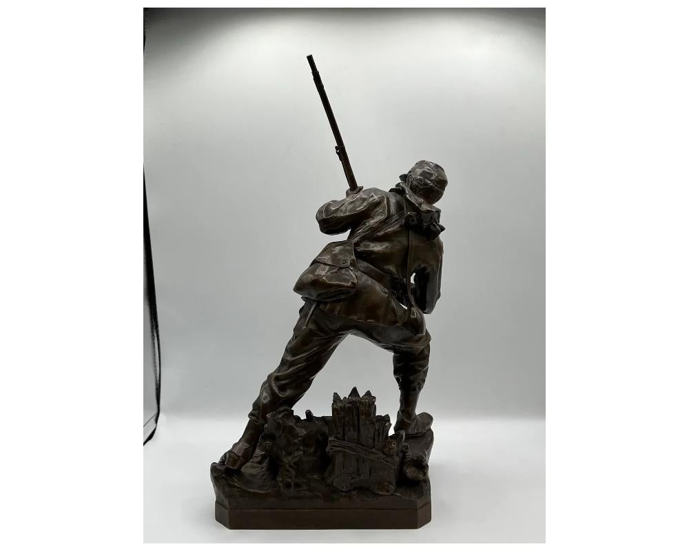 French Bronze Soldier with Rifle by Aristide Croisy 11