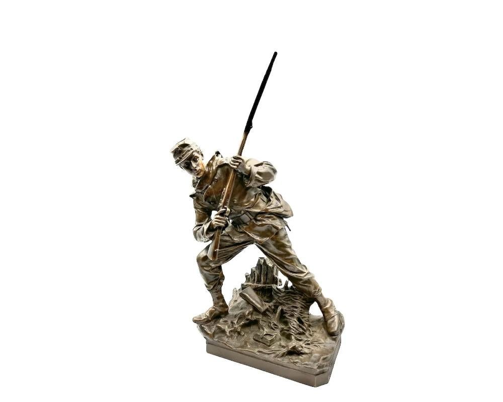 French bronze soldier with Rifle by Aristide Croisy

in great condition ready to place

Measures: Approximately height is 16.25 by 7 inches wide at base

Due to the item's age do not expect items to be in perfect condition and I may not