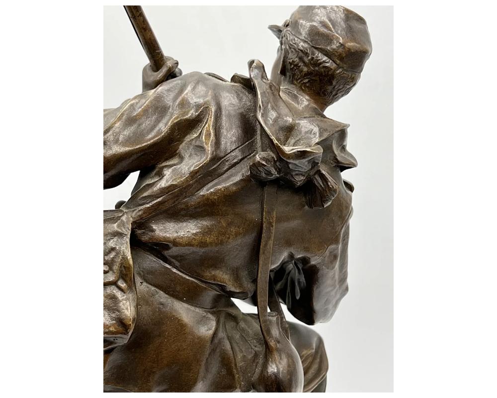 French Bronze Soldier with Rifle by Aristide Croisy 2