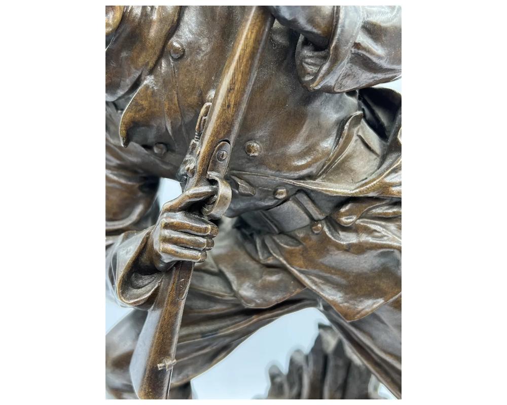 French Bronze Soldier with Rifle by Aristide Croisy 3
