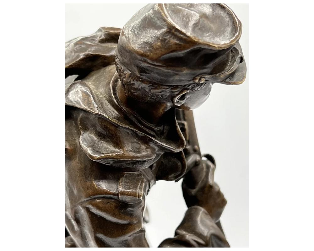 French Bronze Soldier with Rifle by Aristide Croisy 5