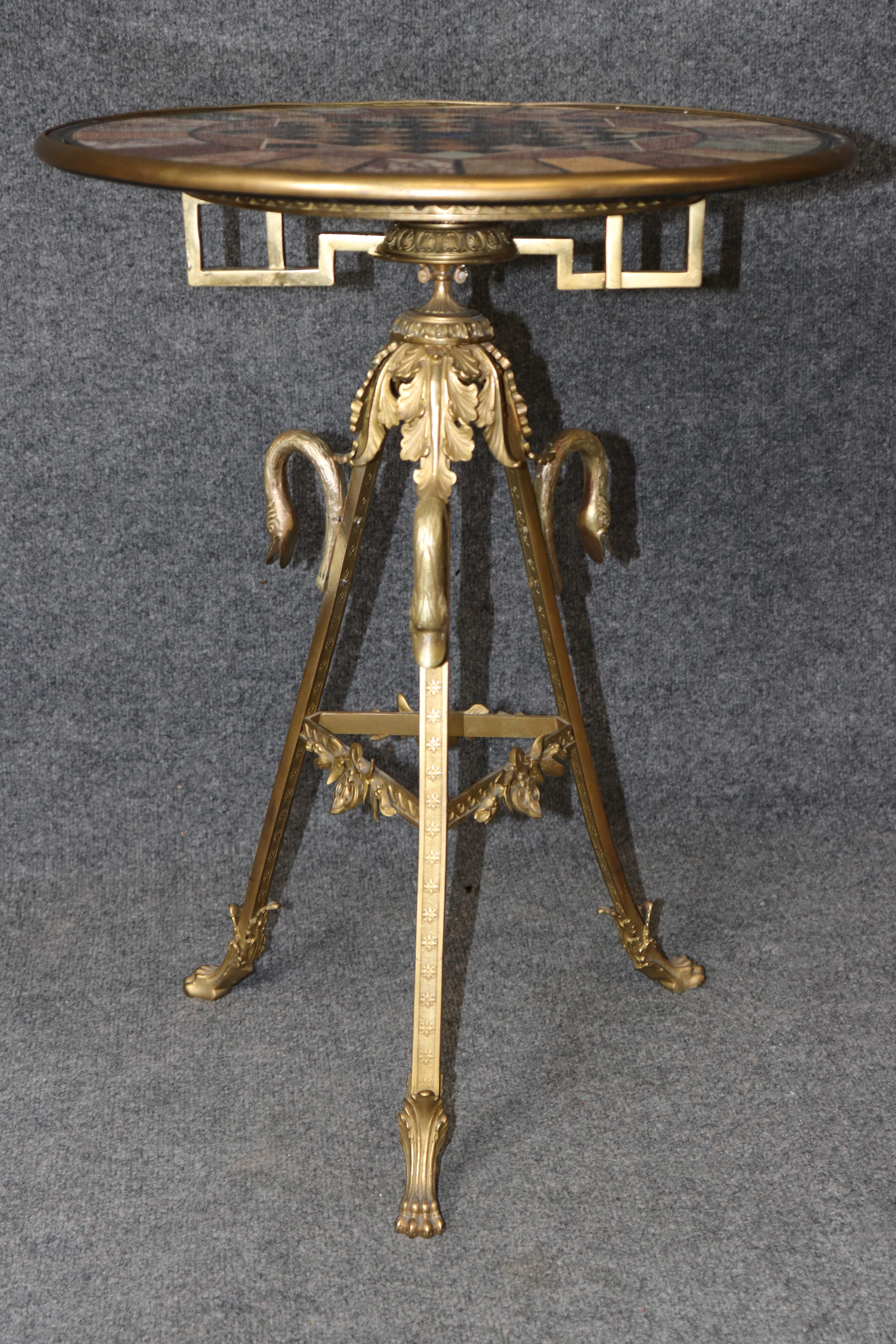 French Bronze Specimen Marble Bronze Pietra Dura Games Chess Checkers Table For Sale 3