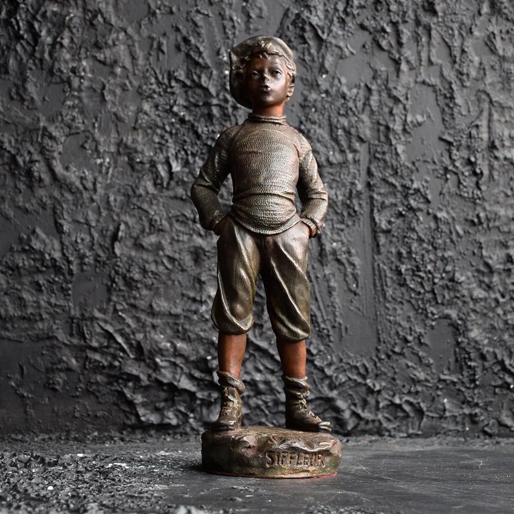 Hand-Crafted French Bronze Spelter Figure by Siffleur 