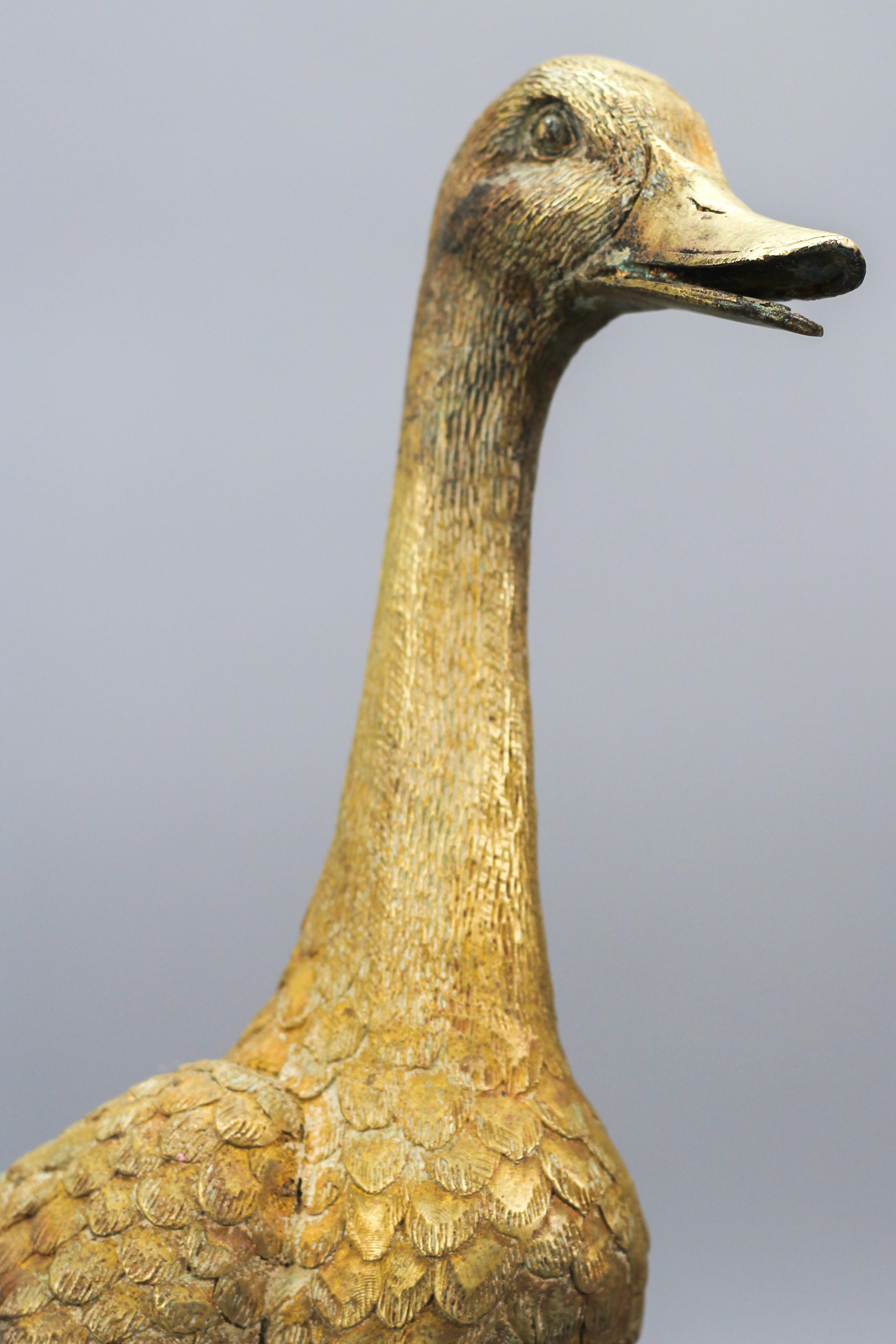 French Bronze Statue of a Standing Duck, circa 1950s 6