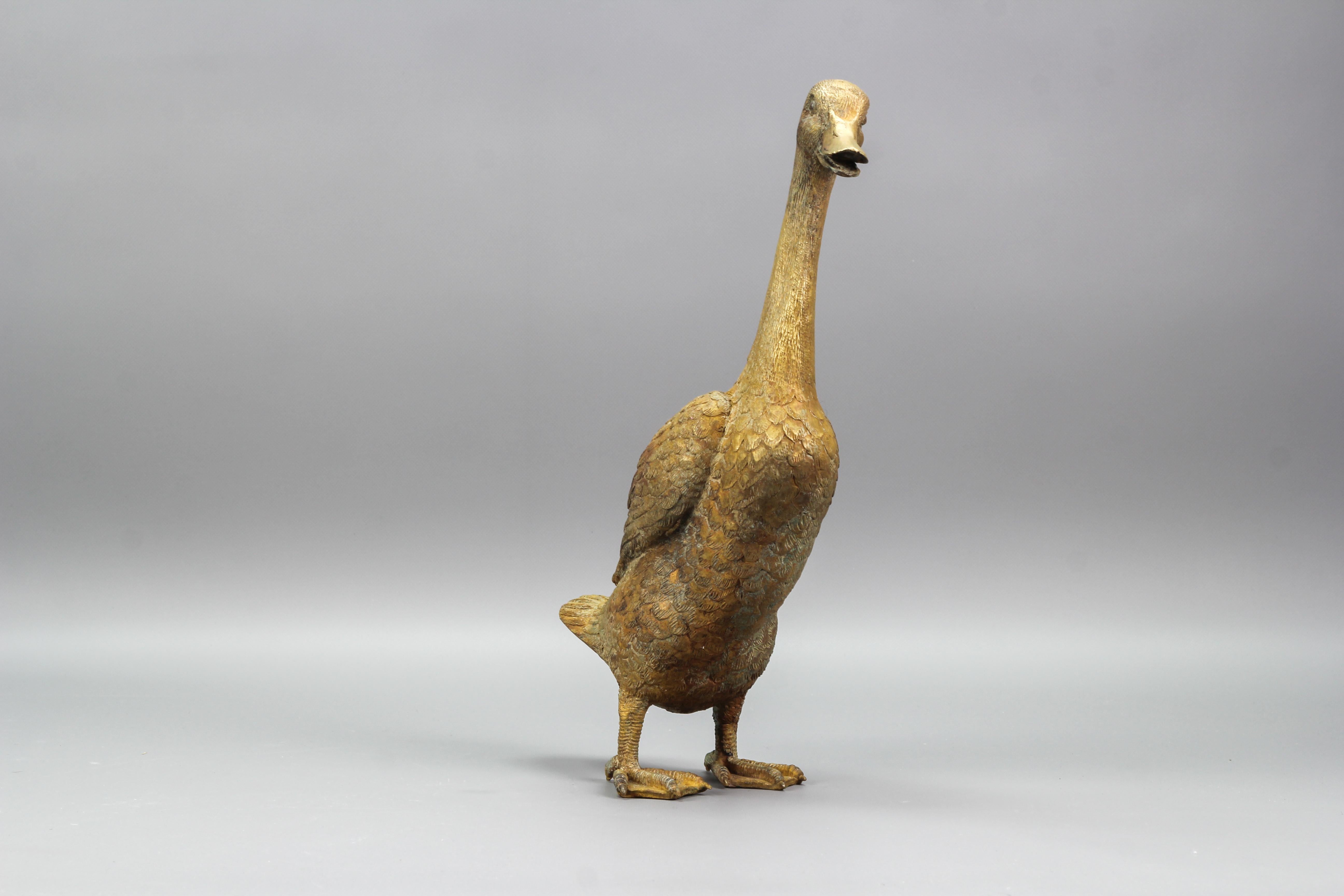 French Bronze Statue of a Standing Duck, circa 1950s 8