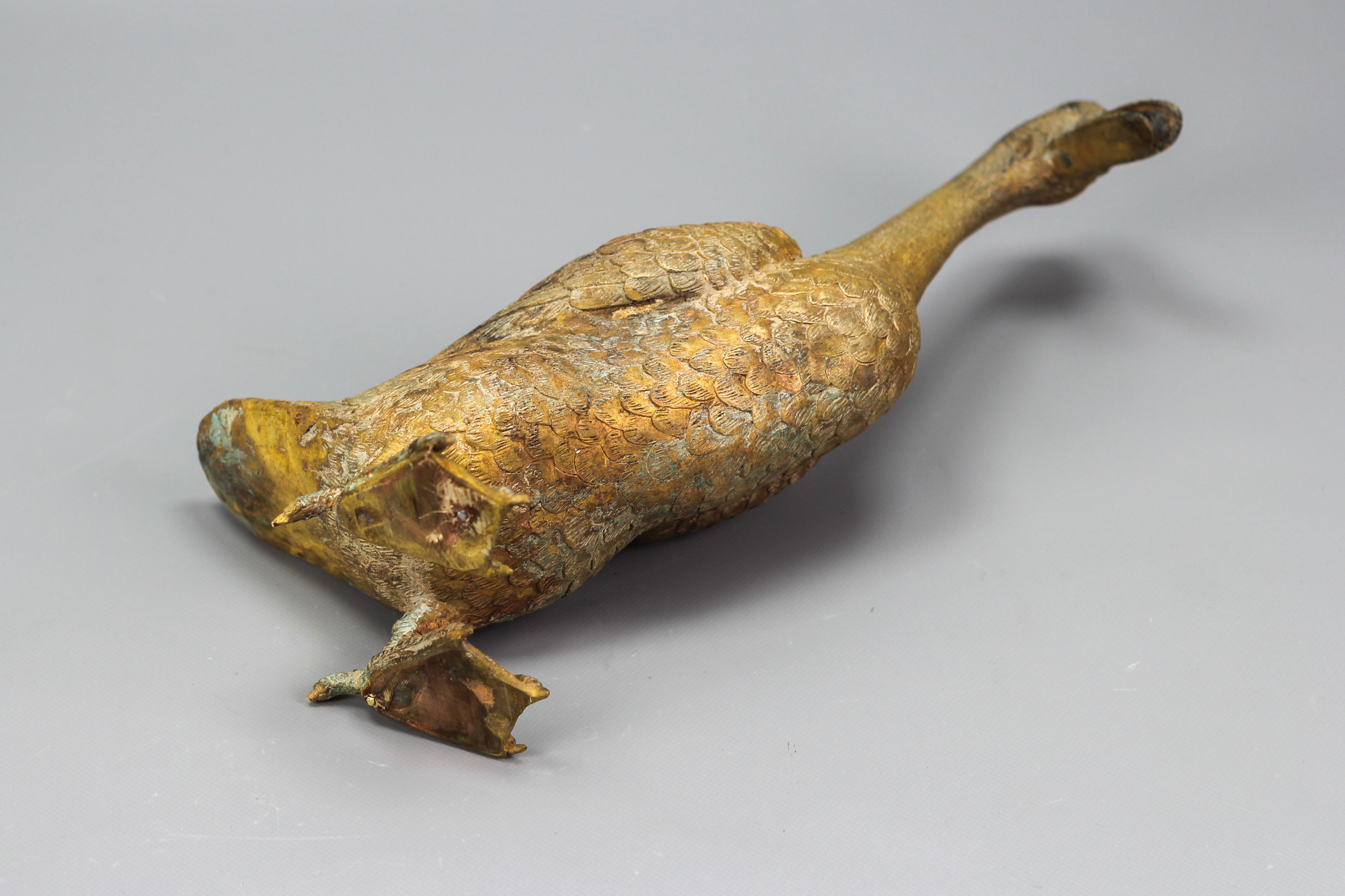 French Bronze Statue of a Standing Duck, circa 1950s 10