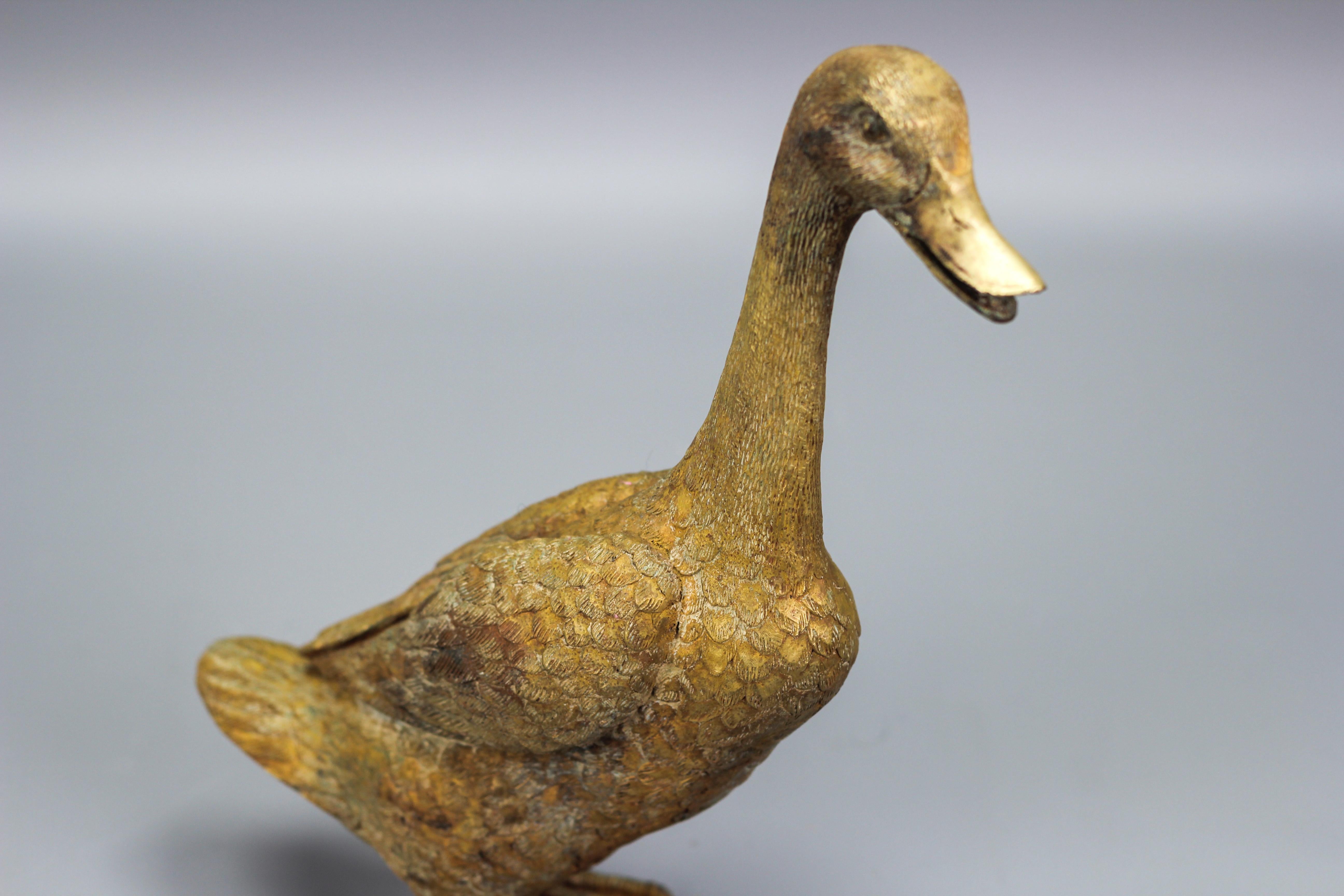 French Bronze Statue of a Standing Duck, circa 1950s 4