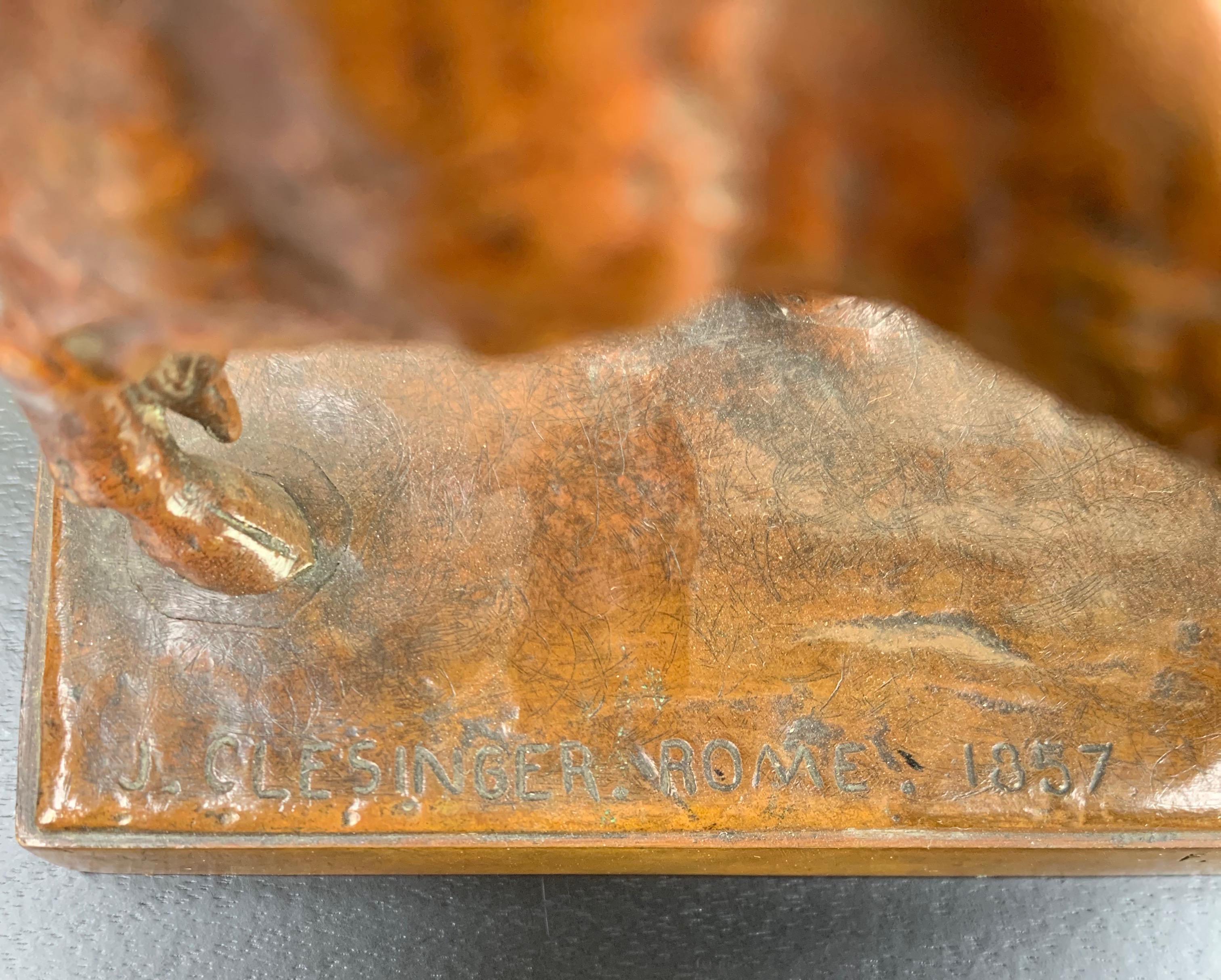 XIXe siècle Étude française en bronze d'un taureau baptiste libellule en forme de taureau, 19ème siècle