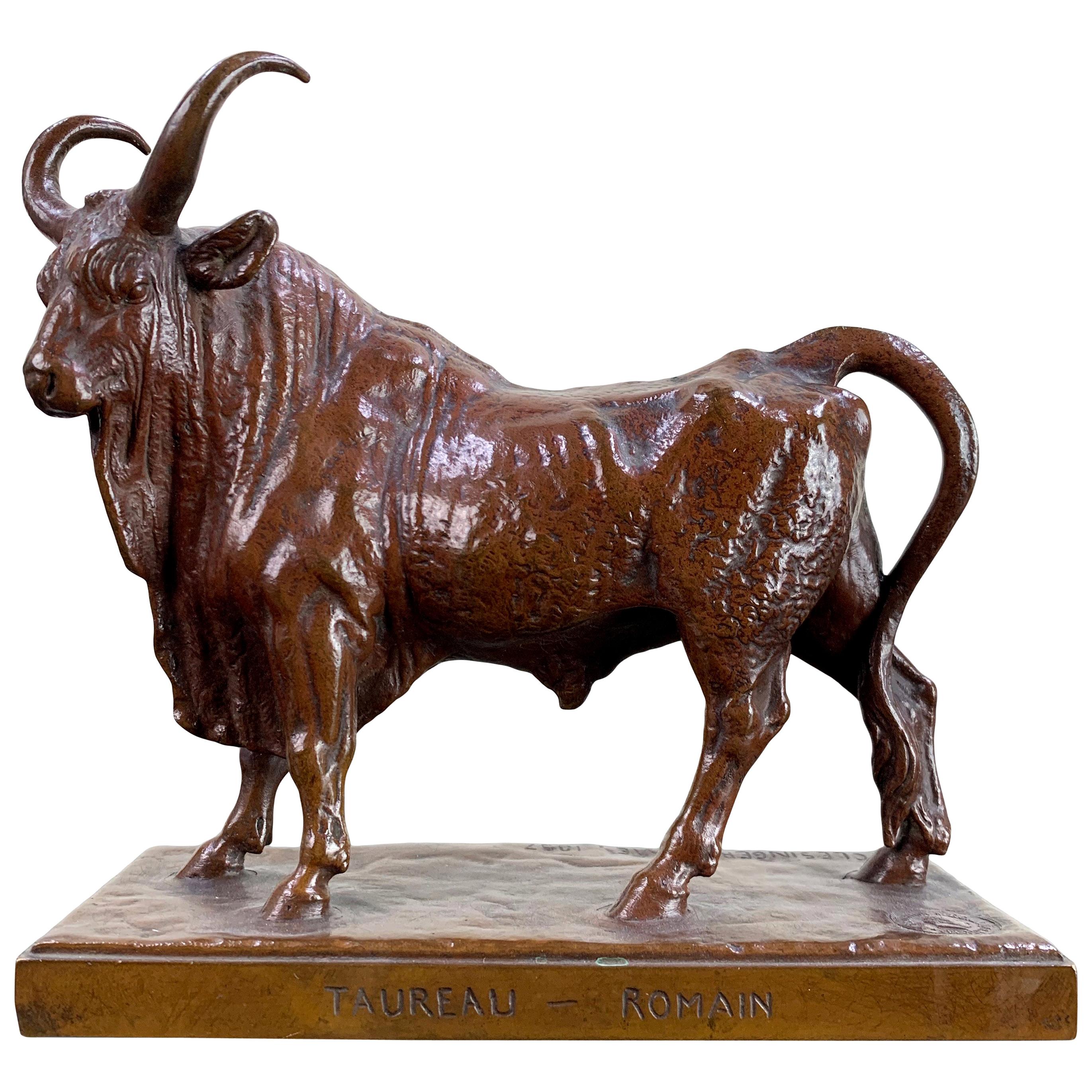 French Bronze Study of a Bull Jean Baptiste Clesinger, 19th Century
