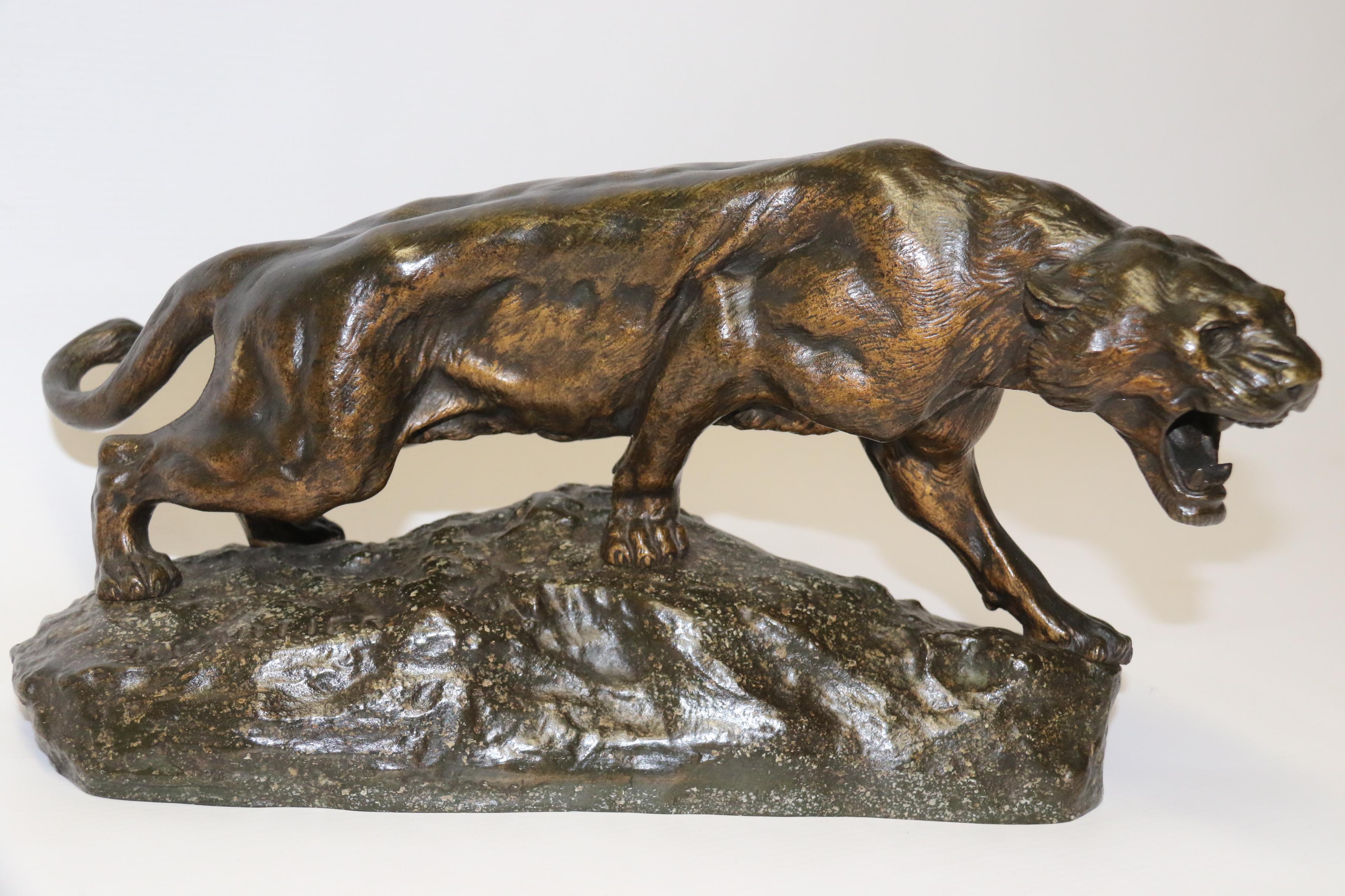 French Bronze Study of a Panther, Signed T Cartier, circa 1910 For Sale 7