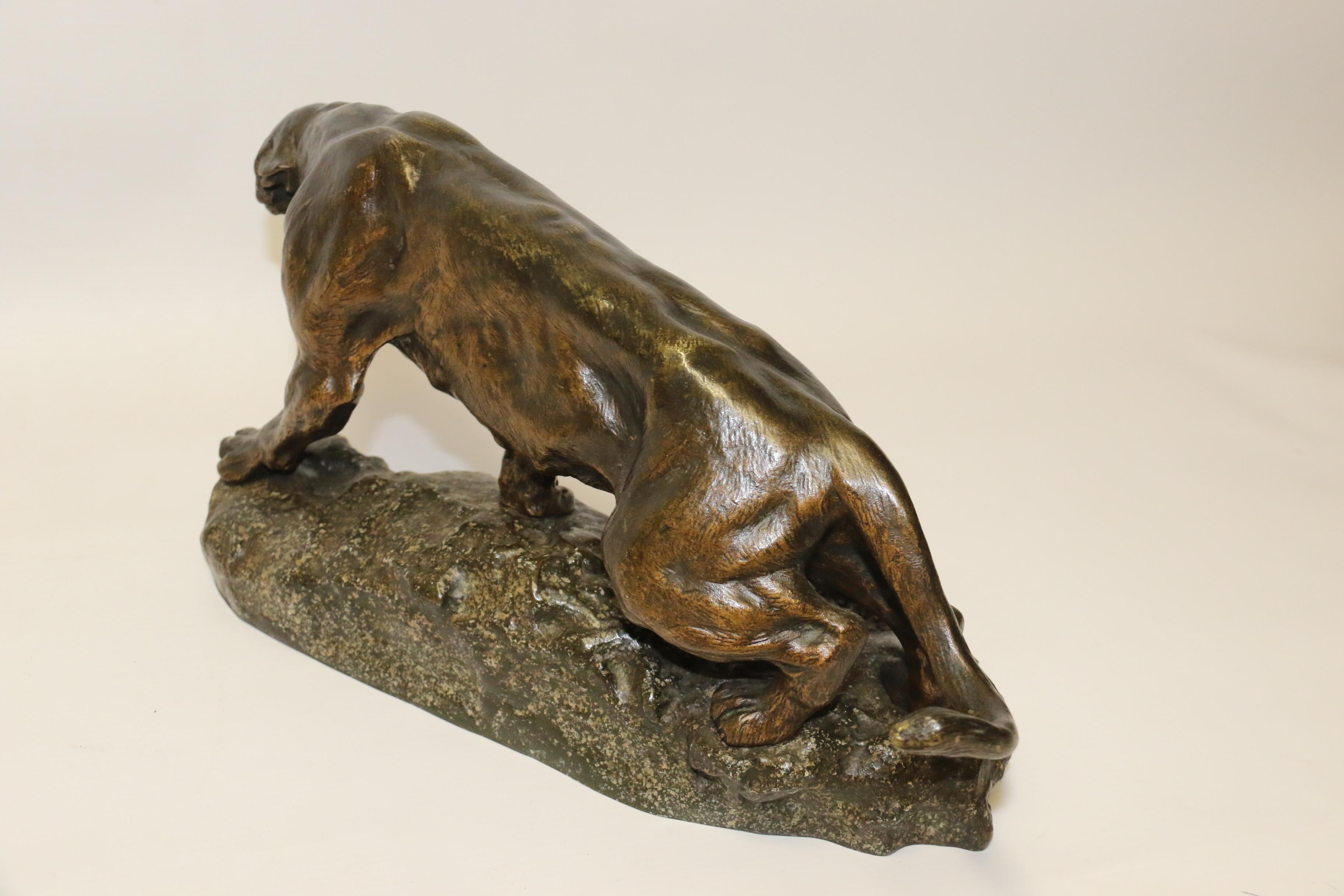 French Bronze Study of a Panther, Signed T Cartier, circa 1910 For Sale 1