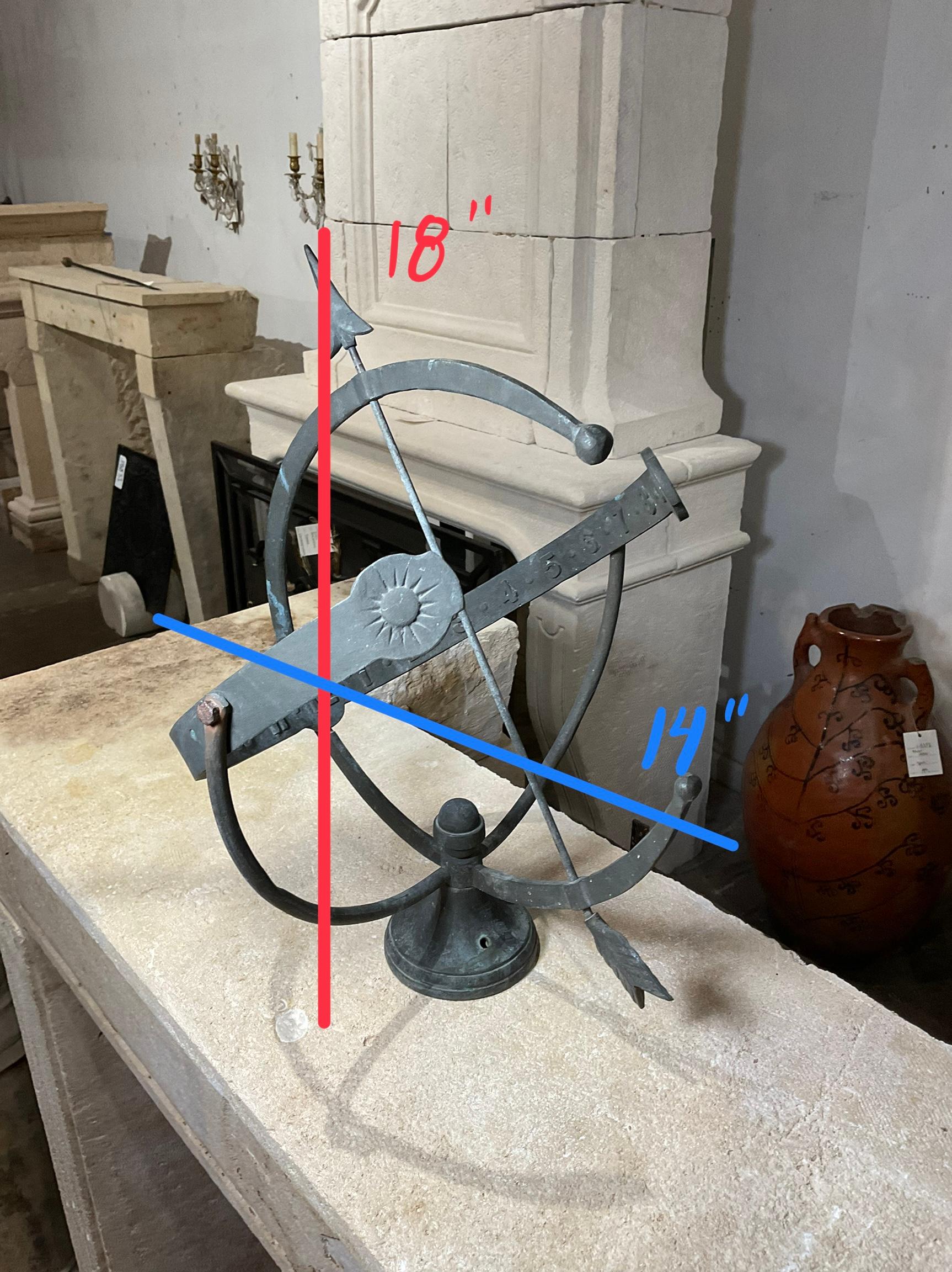 French Bronze Sundial For Sale 2