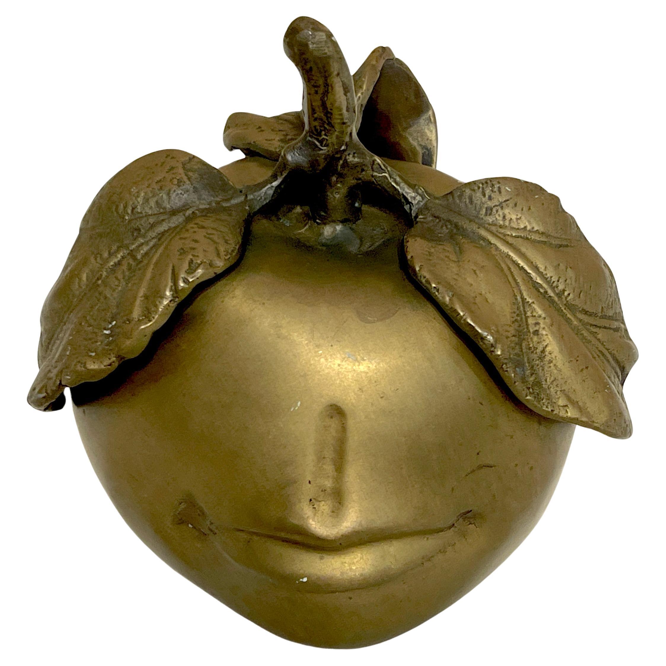 Modern French Bronze Surrealist Bronze Apple Sculpture Style of Claude Lalanne For Sale