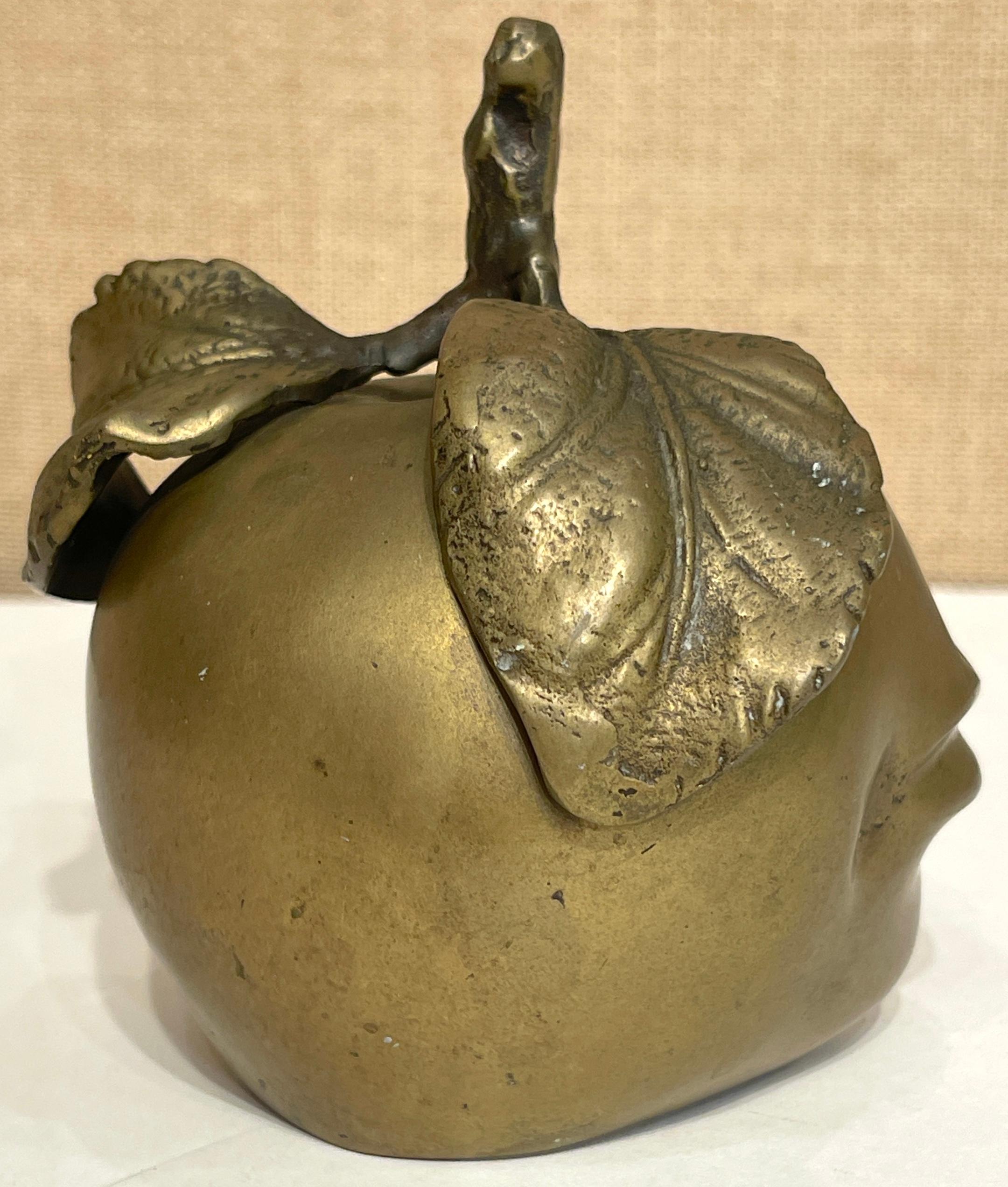 French Bronze Surrealist Bronze Apple Sculpture Style of Claude Lalanne In Good Condition In West Palm Beach, FL