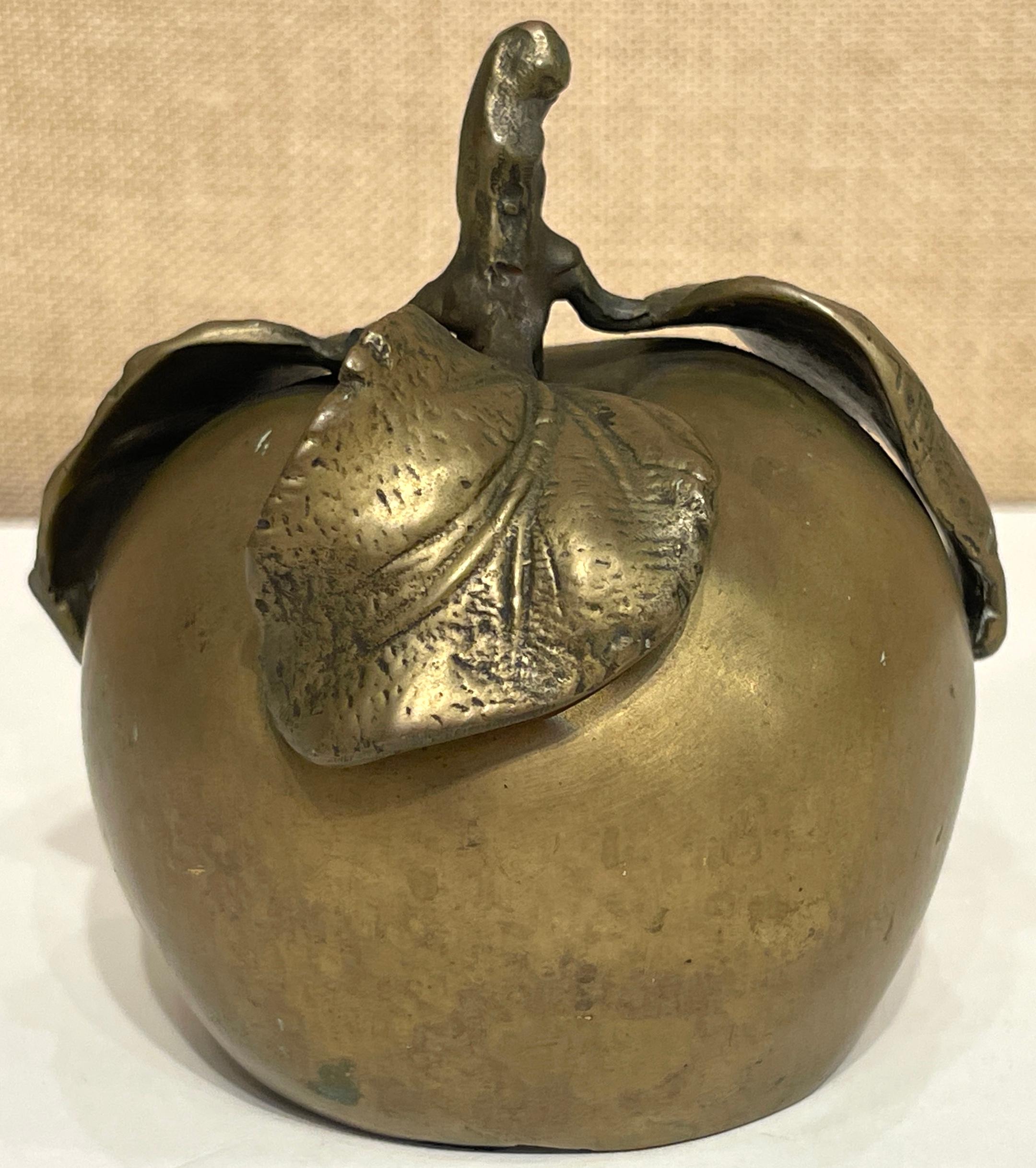 20th Century French Bronze Surrealist Bronze Apple Sculpture Style of Claude Lalanne For Sale