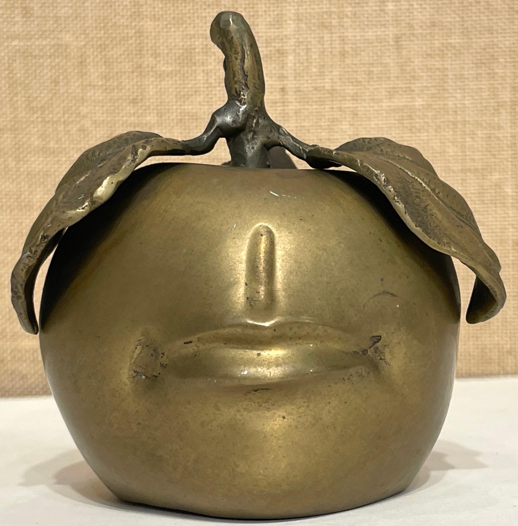 French Bronze Surrealist Bronze Apple Sculpture Style of Claude Lalanne 2