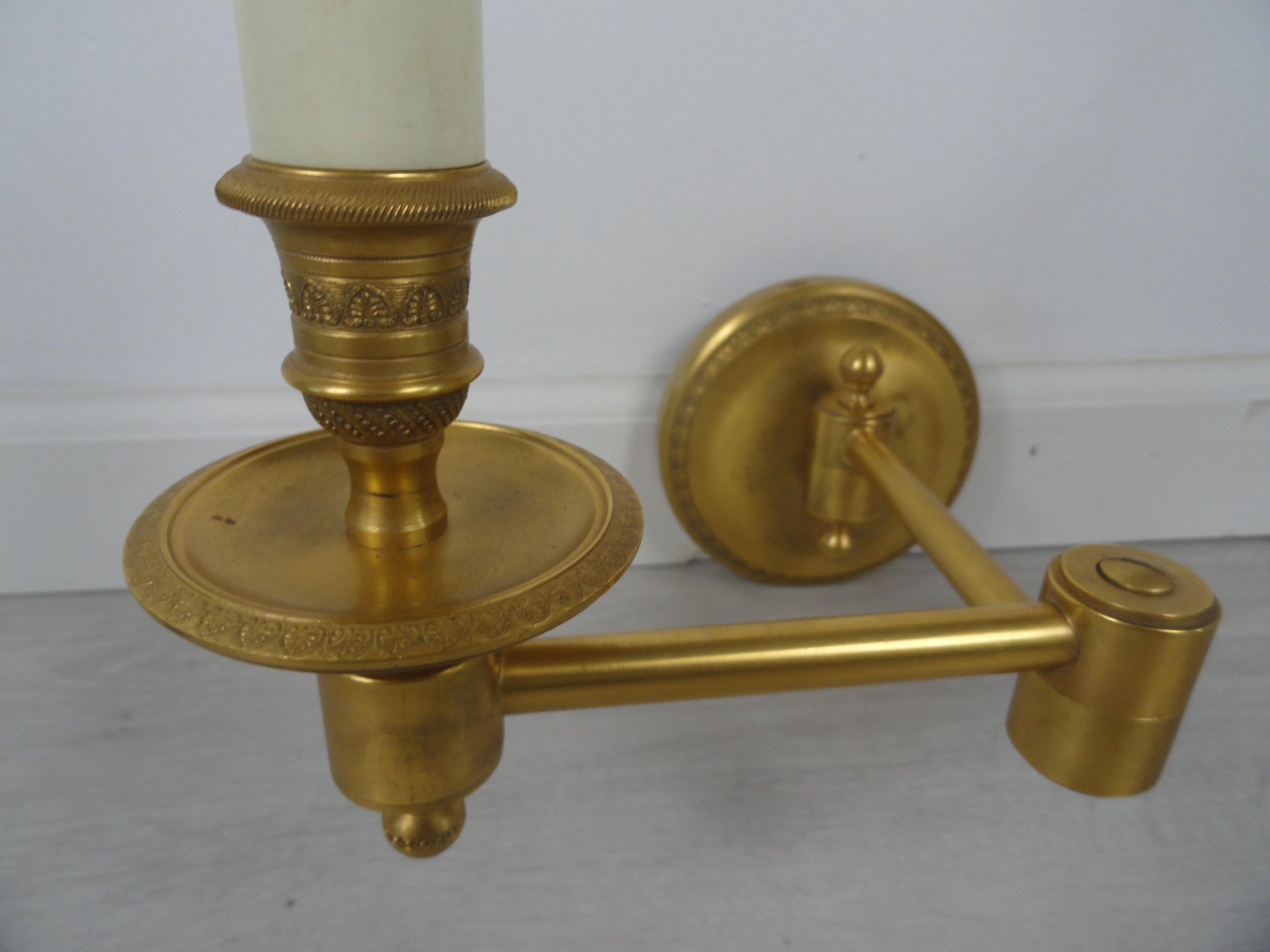 French Bronze Swing-Arm Wall Lamp For Sale 2